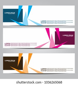 Vector design Banner backgrounds in three different colors.