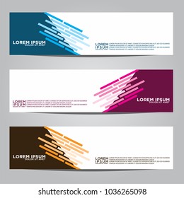 Vector design Banner backgrounds in three different colors.