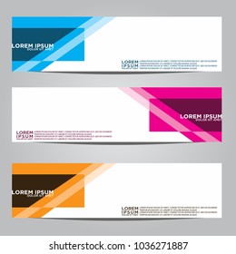 Vector design Banner backgrounds in three different colors.