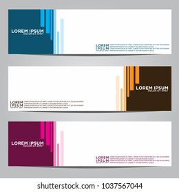 Vector design Banner backgrounds in three different colors.