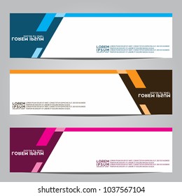 Vector design Banner backgrounds in three different colors.
