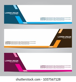 Vector design Banner backgrounds in three different colors.