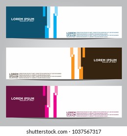 Vector design Banner backgrounds in three different colors.
