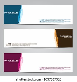 Vector design Banner backgrounds in three different colors.