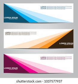 Vector design Banner backgrounds in three different colors.