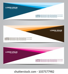 Vector design Banner backgrounds in three different colors.