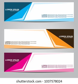 Vector design Banner backgrounds in three different colors.
