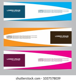 Vector design Banner backgrounds in three different colors.