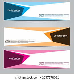 Vector design Banner backgrounds in three different colors.