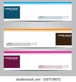 Vector design Banner backgrounds in three different colors.