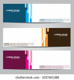Vector design Banner backgrounds in three different colors.