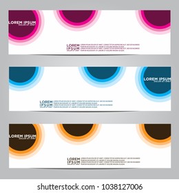 Vector design Banner backgrounds in three different colors.