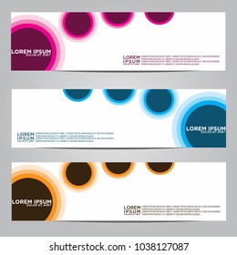 Vector design Banner backgrounds in three different colors.