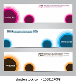 Vector design Banner backgrounds in three different colors.
