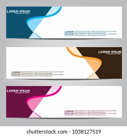 Vector design Banner backgrounds in three different colors.