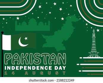 Vector Design Banner Celebrating Pakistan Independence Stock Vector ...