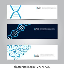 Vector Design Banner DNA  Medical  Background, EPS10 Illustration.