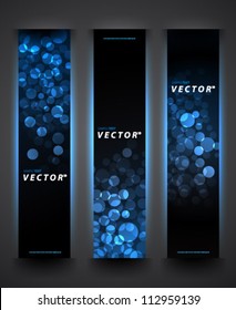 Vector Design Banner - Eps10 Vertical Headers With Overlapping Circles Concept Background