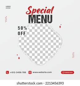 Vector design banner of food template, good for social media post, banner product advertising.