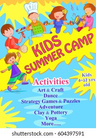 Vector Design Of Banner Poster Design Template For Kids Summer Camp Activities