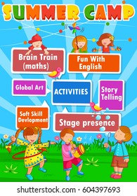 Vector Design Of Banner Poster Design Template For Kids Summer Camp Activities