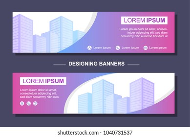 Vector design Banner. Set of modern design banners template with abstract background. Creative website header. Abstract Web banner design. 