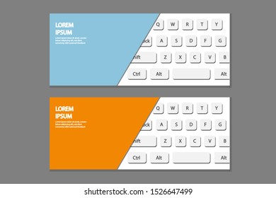 vector design banner template for website and Web Header Banner with keyboard and space for text , banner, cover, technology