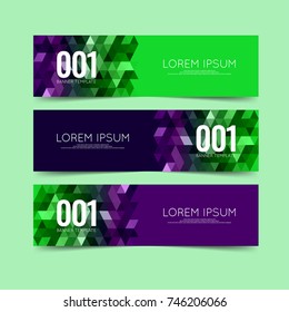Vector design of  Banner triangle elements . Modern website banners . Geometric design banner website . Advertising printing . 