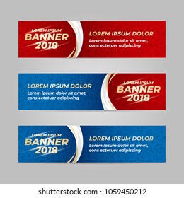 Vector design banner web template for sport event, 2018 trend