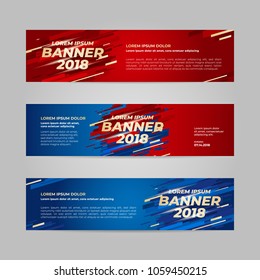 Vector design banner web template for sport event  2018 trend