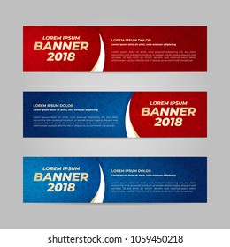 Vector design banner web template for sport event, 2018 trend