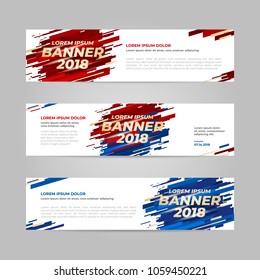 Vector design banner web template for sport event  2018 trend