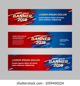 Vector Design Banner Web Template For Sport Event, 2018 Trend