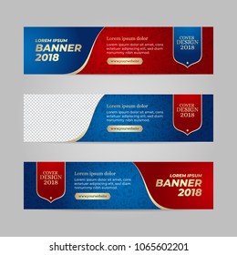 Vector design banner web template for sport event, 2018 trend