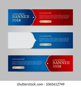 Vector design banner web template for sport event, 2018 trend