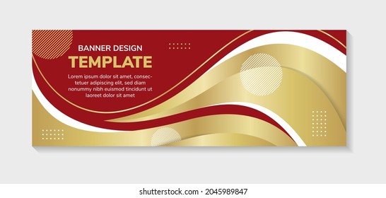 Vector design banner web template for sport event. dot and diagonal line pattern. wavy elements use gold and white colors.