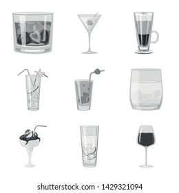 Vector design of bar and shaker icon. Collection of bar and restaurant stock vector illustration.
