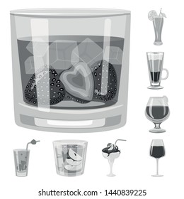 Vector design of bar and shaker symbol. Set of bar and restaurant stock vector illustration.