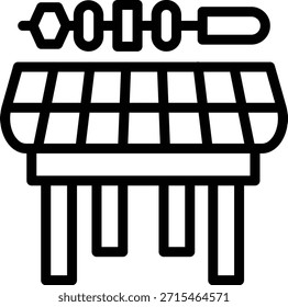 Estilo de ícone de churrasco de design de vetor