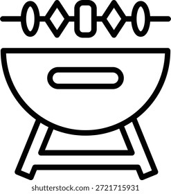 Estilo de ícone de churrasco de design de vetor
