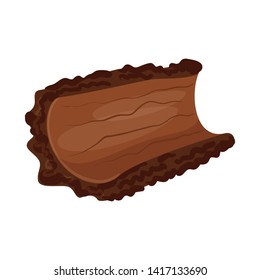 Vector design of bark  and piece sign. Collection of bark  and lumber  stock symbol for web.