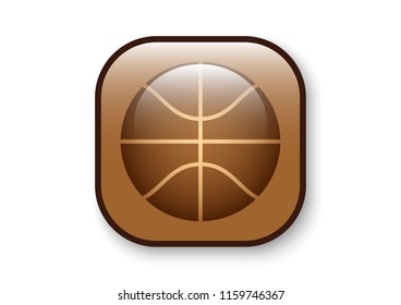 vector design of basketball 3d icon button
