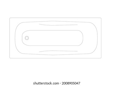 Vector design of a bath tub sketch