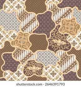 design vetorial de padrão batik da Indonésia, Solo, Pekalongan, Yogyakarta