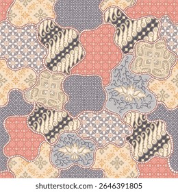 design vetorial de padrão batik da Indonésia, Solo, Pekalongan, Yogyakarta