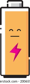 diseño vectorial del carácter de la batería con emoción
