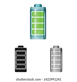 Vector design of battery  and charge icon. Collection of battery  and level  vector icon for stock.