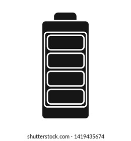 Vector design of battery  and charge sign. Collection of battery  and level  stock symbol for web.