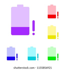 vector design of battery low indicator color option