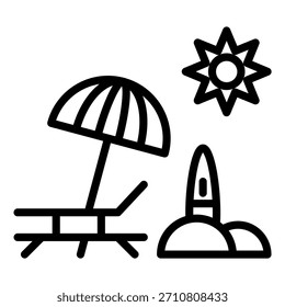 Estilo de icono de playa de diseño de Vector